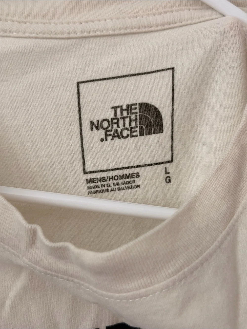 The North Face Cream Short-Sleeve Logo Tee with Black Graphic